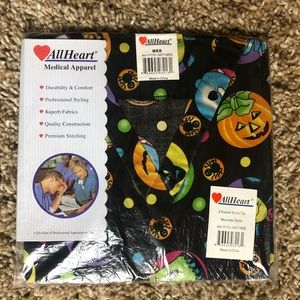 All Heart Halloween Nursing Scrub Top